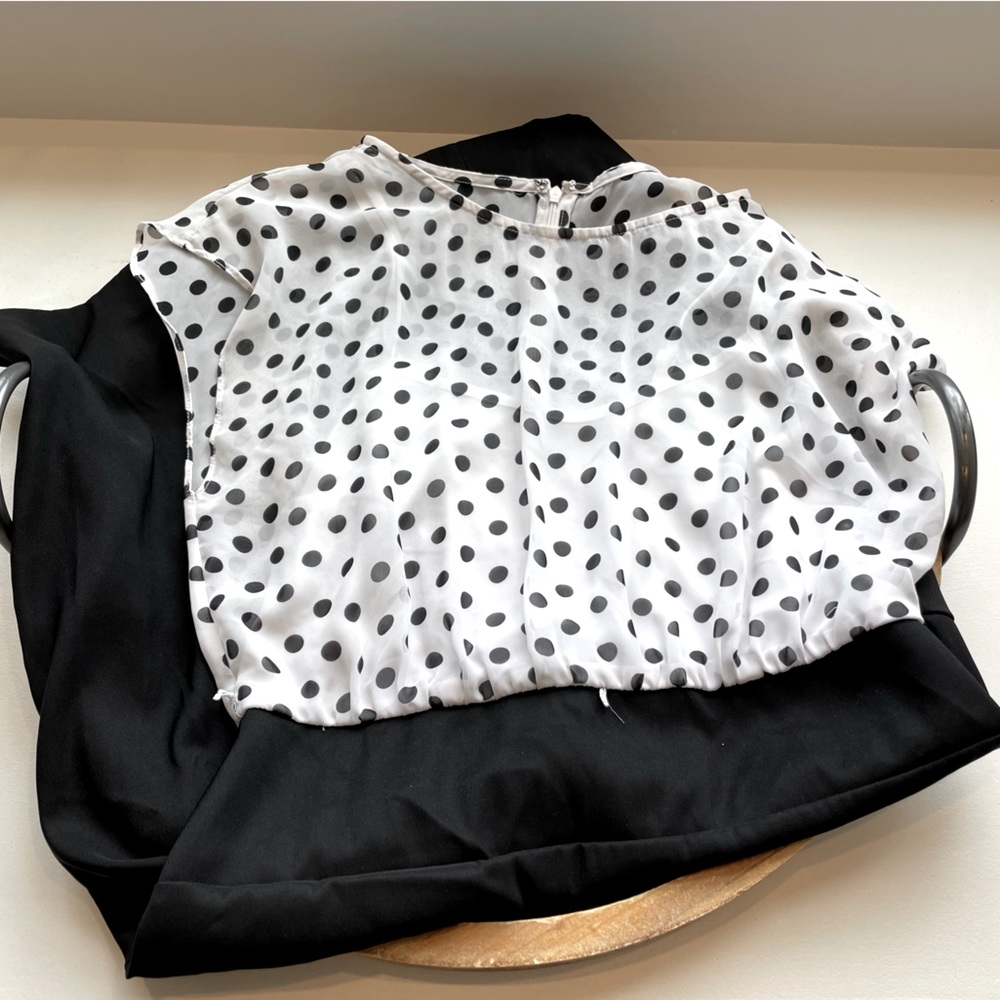 Black and White Polka Dot Dress - Size 10